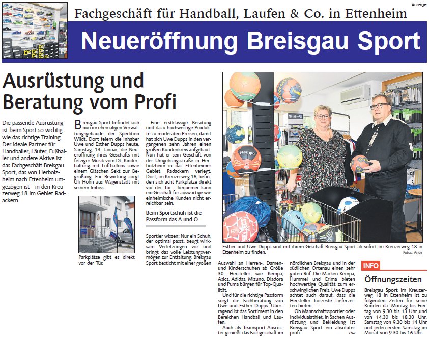 Breisgau Sport Umzug