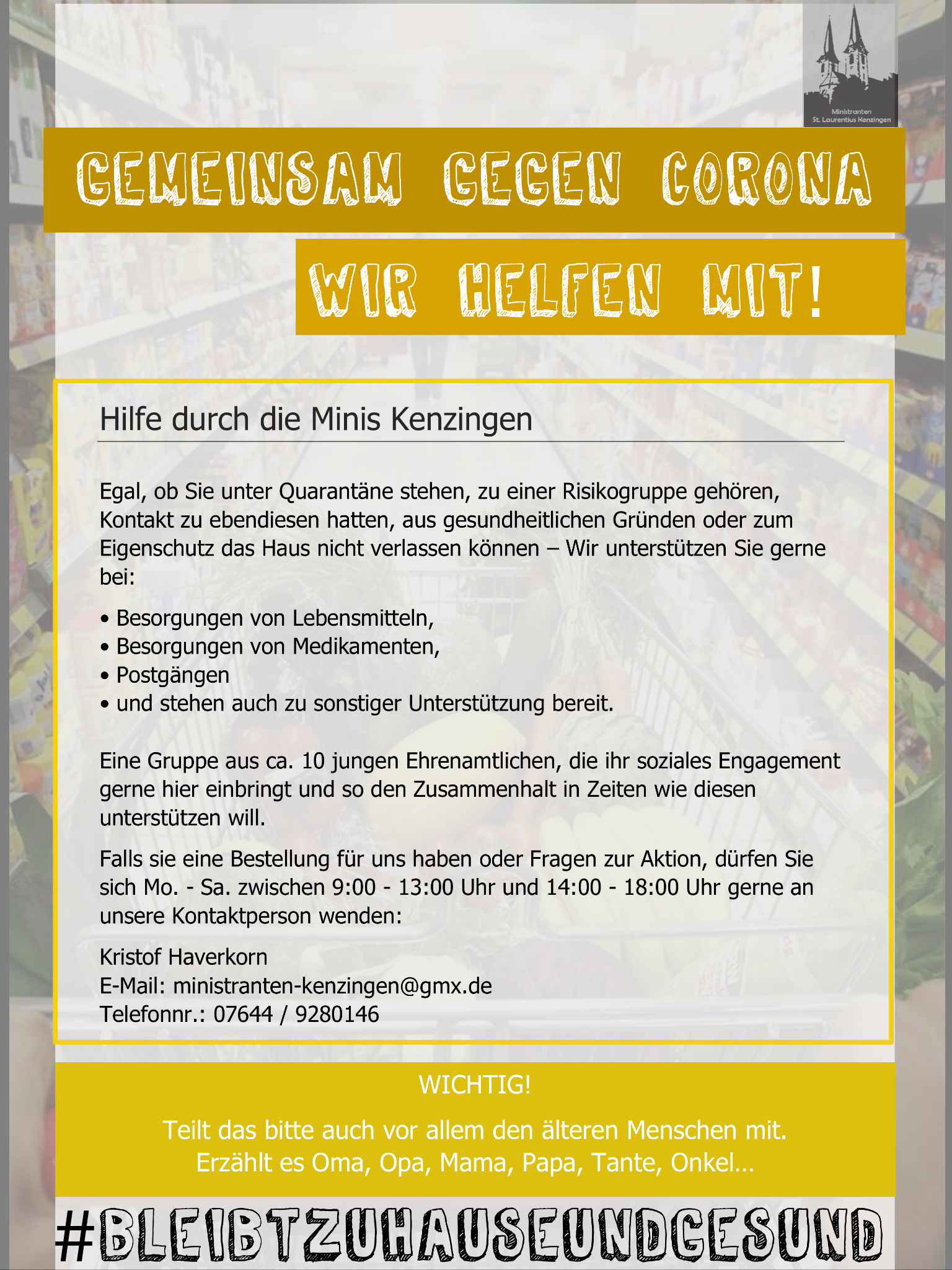 Ministranten Corona Hilfe