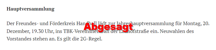 absage foerderverein